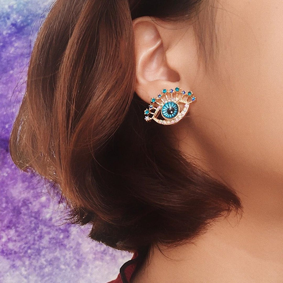 Modern Zirconia Enamel-paint Stud Earrings