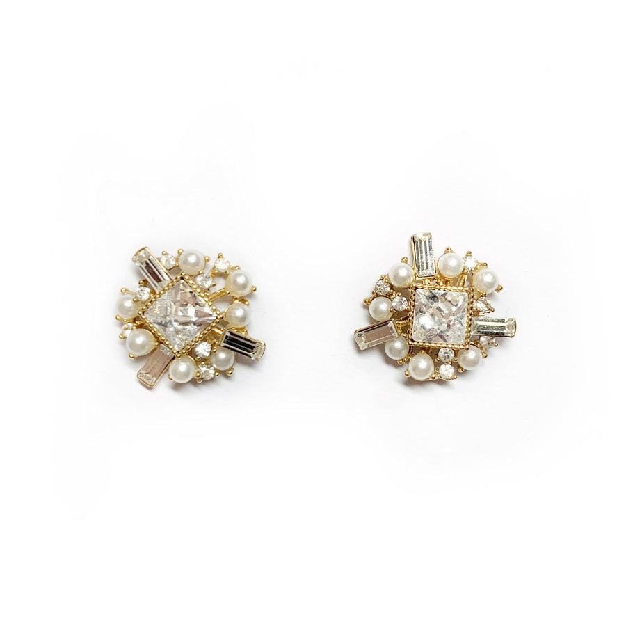 Elegant Zirconia Gemstone Stud Earrings