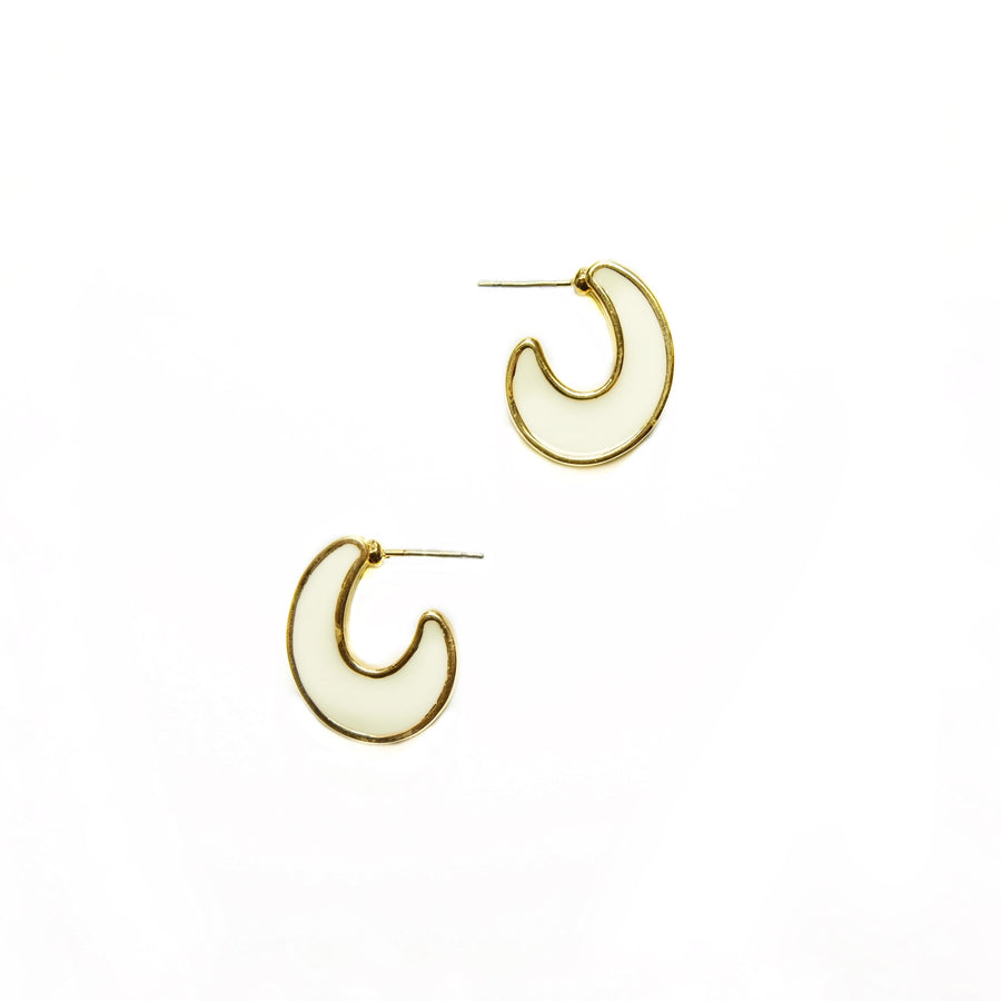 Nostalgia Titanium Gold-plated Enamel-paint Earrings