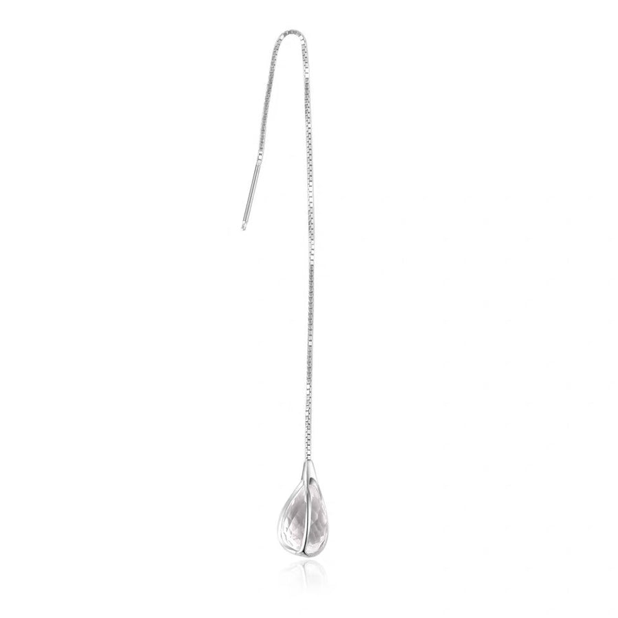 Elegant 925 Sterling Silver Glass Teardrop Earrings