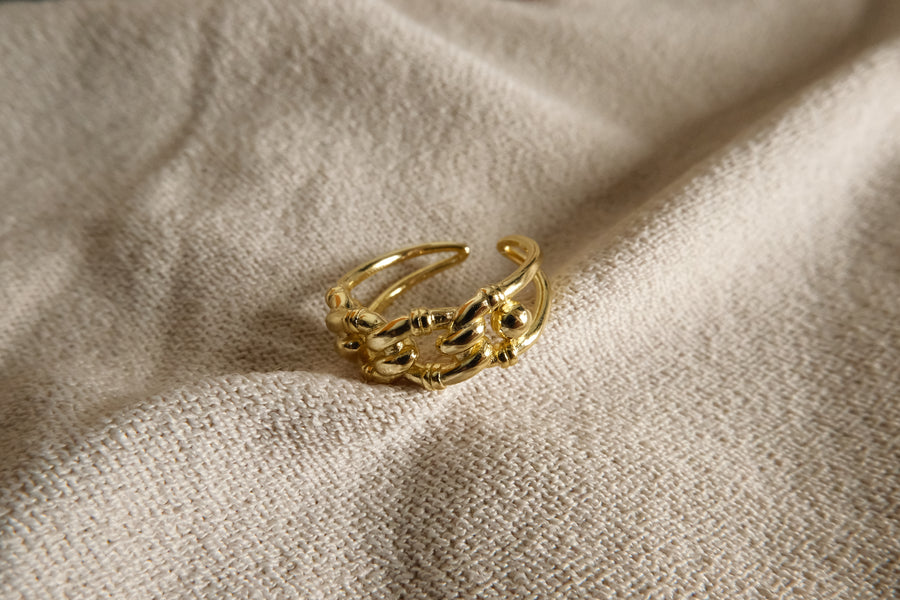 Modern Gold-tone Titanium Ring