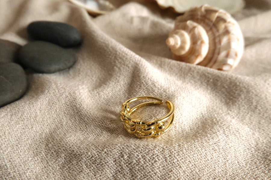 Modern Gold-tone Titanium Ring