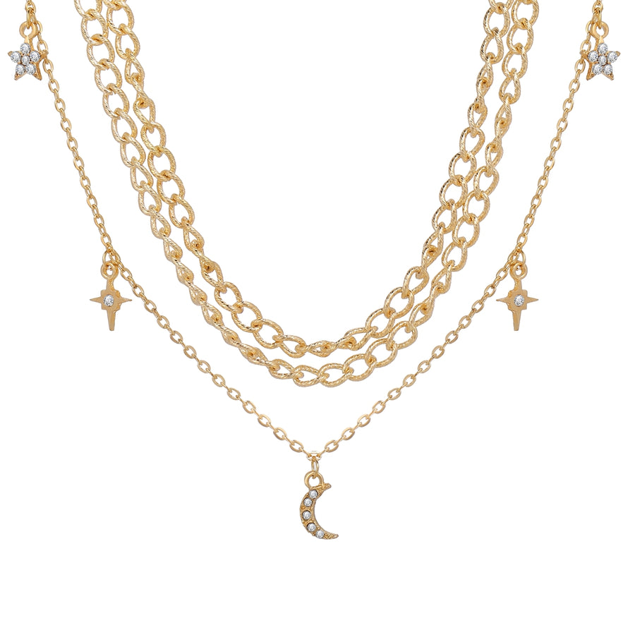 Aesthetic Gold-tone Gemstone Necklace