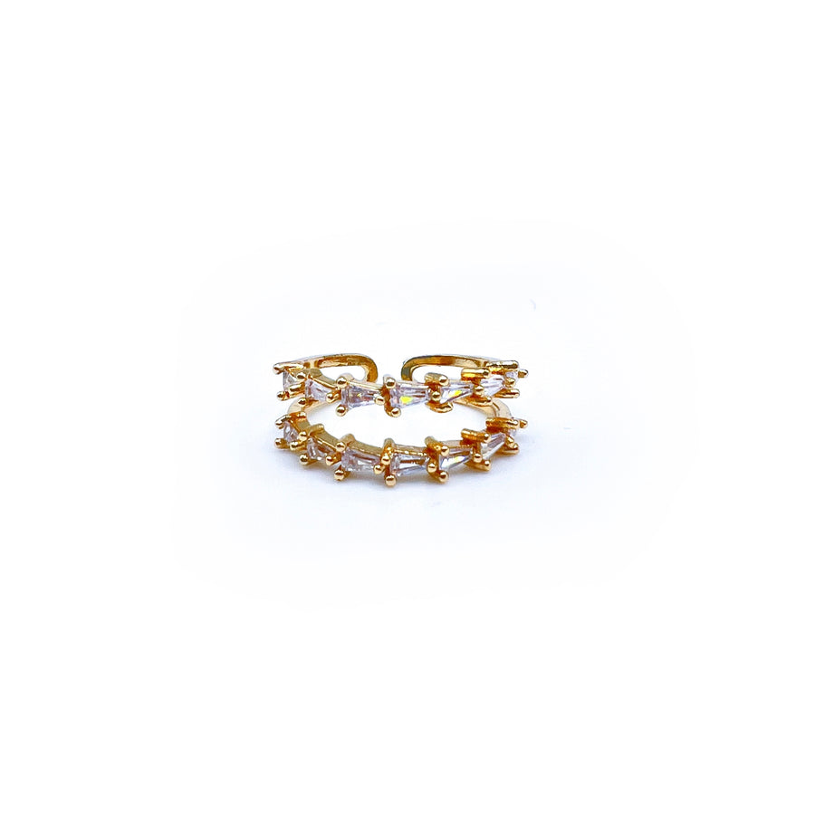 Modern Gold-plated Zirconia Ring