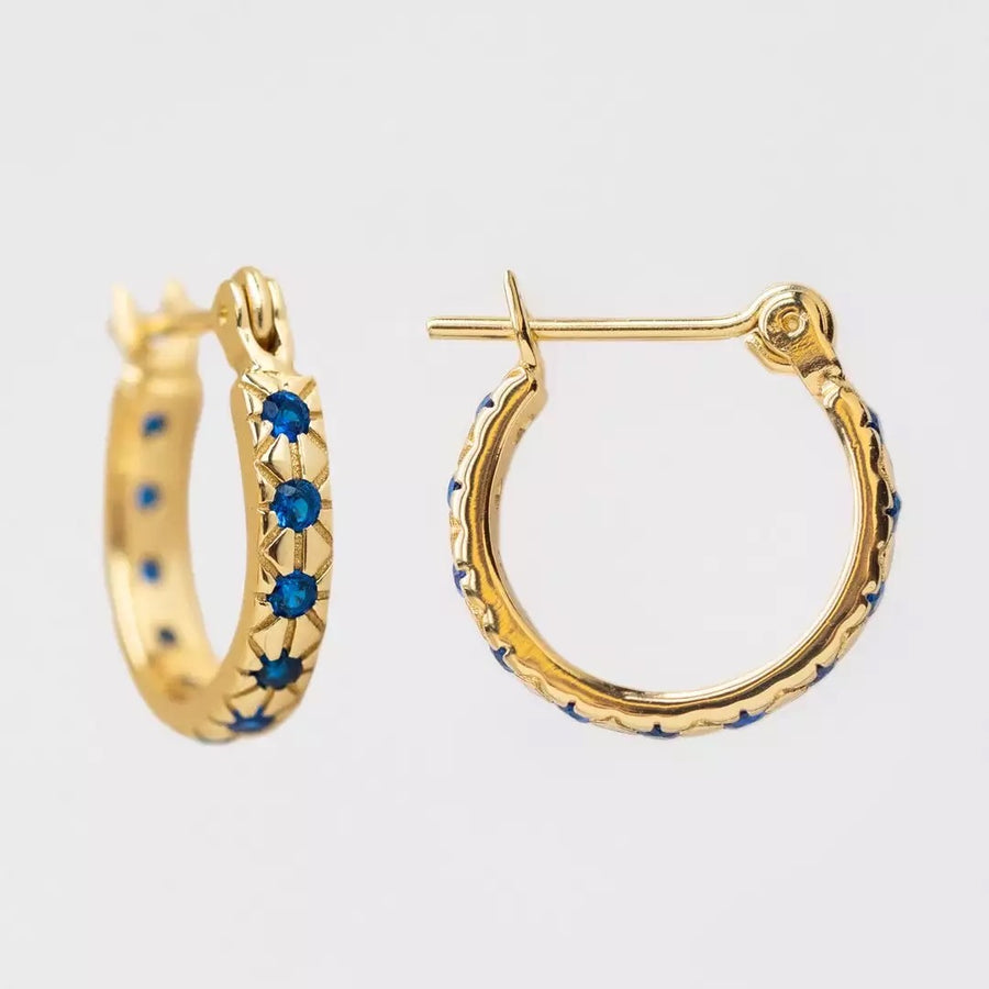 Elegant 18K Gold-plated Cubic Zirconia Hoop Earrings