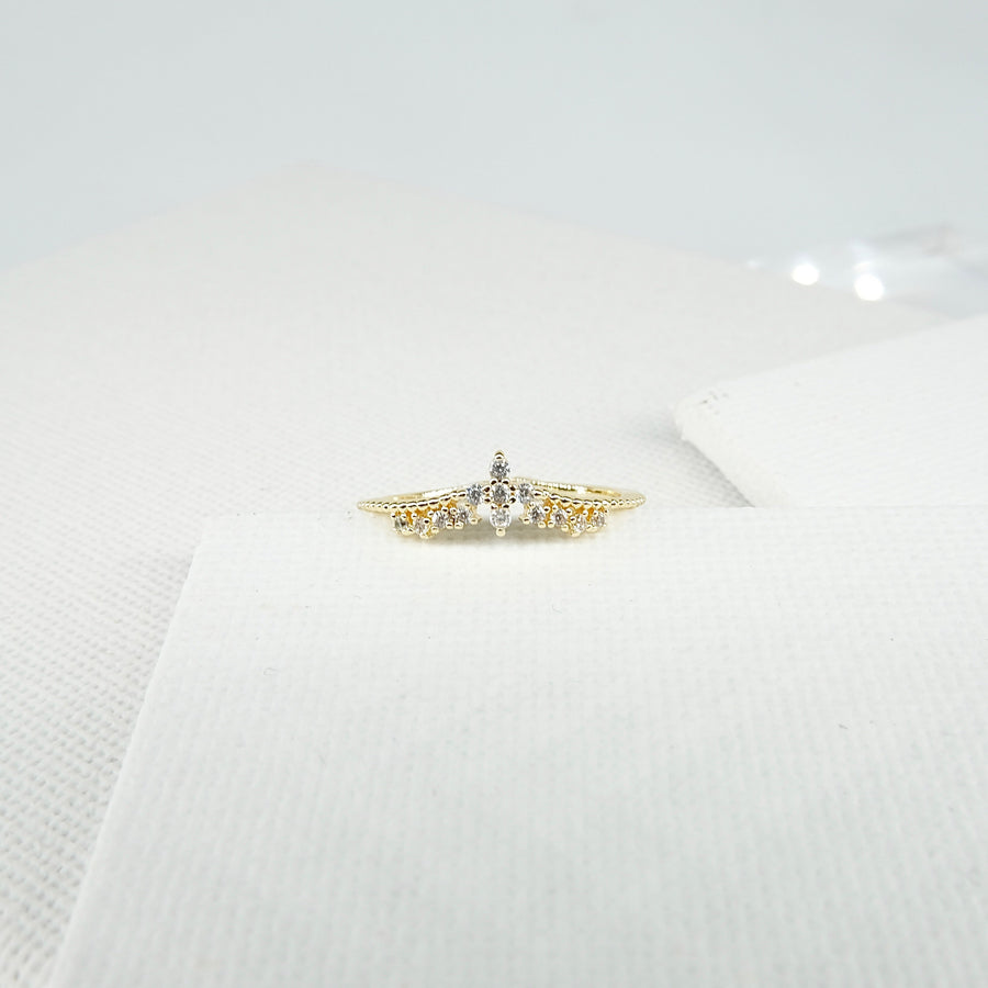Modern Gold-plated Zirconia Ring