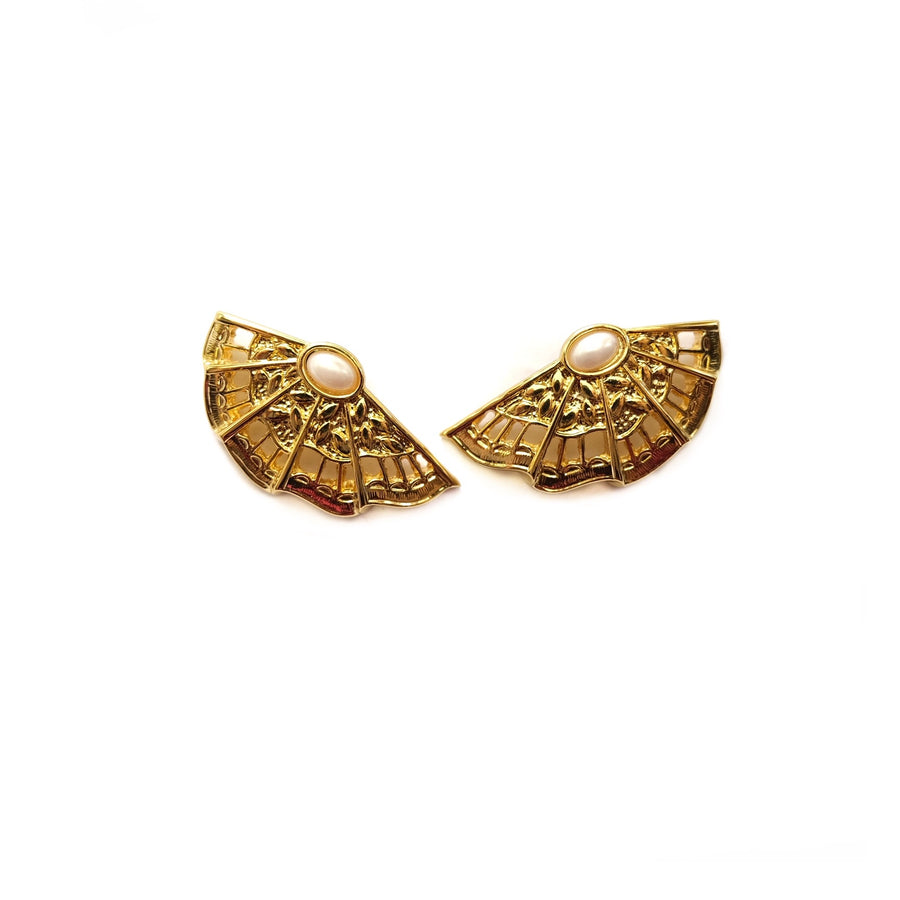 Vintage Gold-plated Titanium Butterfly Stud Earrings