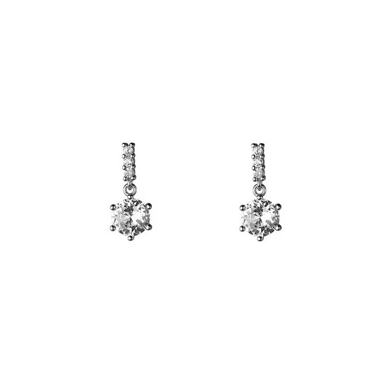 Elegant 925 Sterling Silver Zirconia Drop Earrings