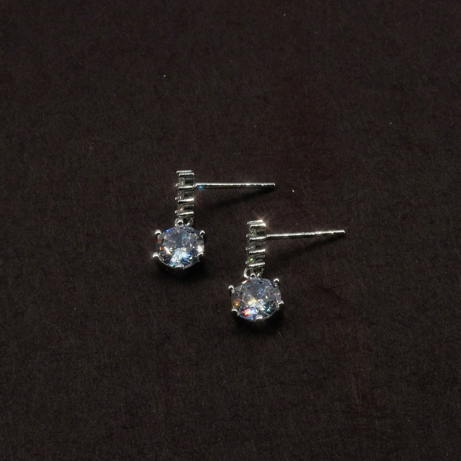 Elegant 925 Sterling Silver Zirconia Drop Earrings