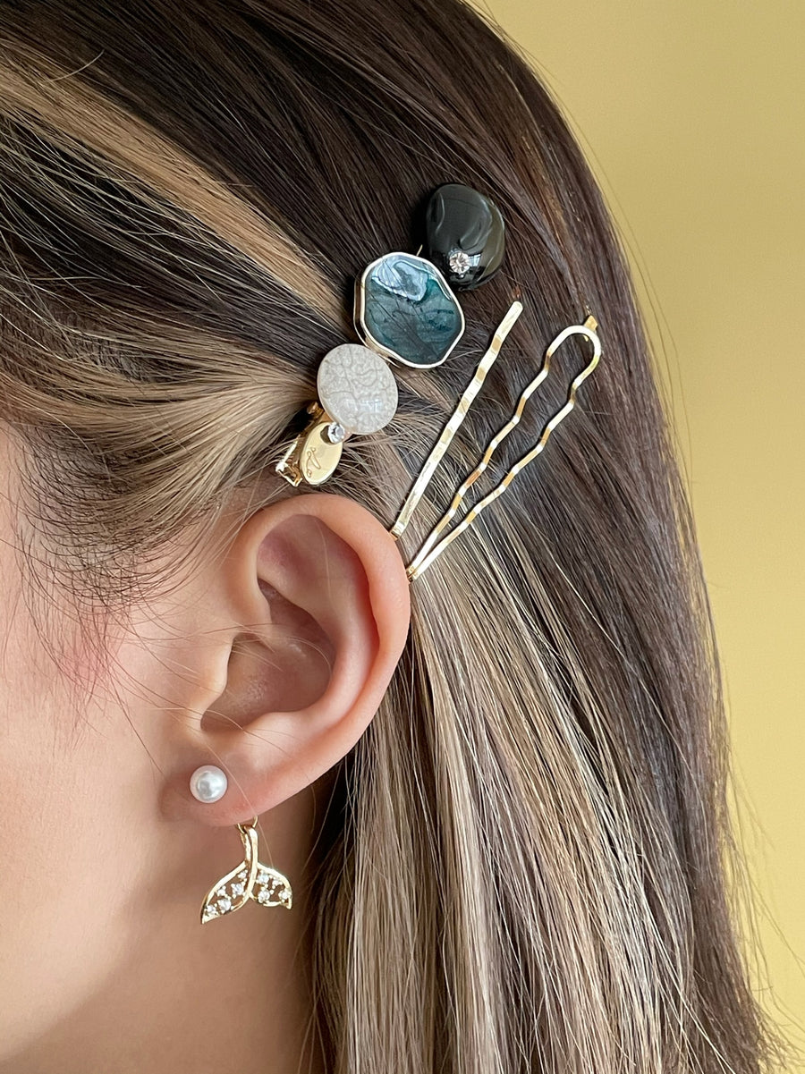 Elegant 14K Gold-plated Cubic Zirconia Fishtail Drop Earrings