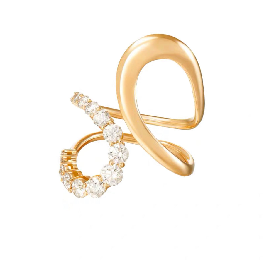 Sparkling 18K Gold-plated Zirconia Ring