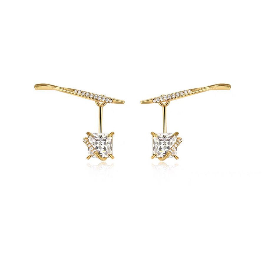 Elegant Gold-plated Cubic Zirconia Earrings